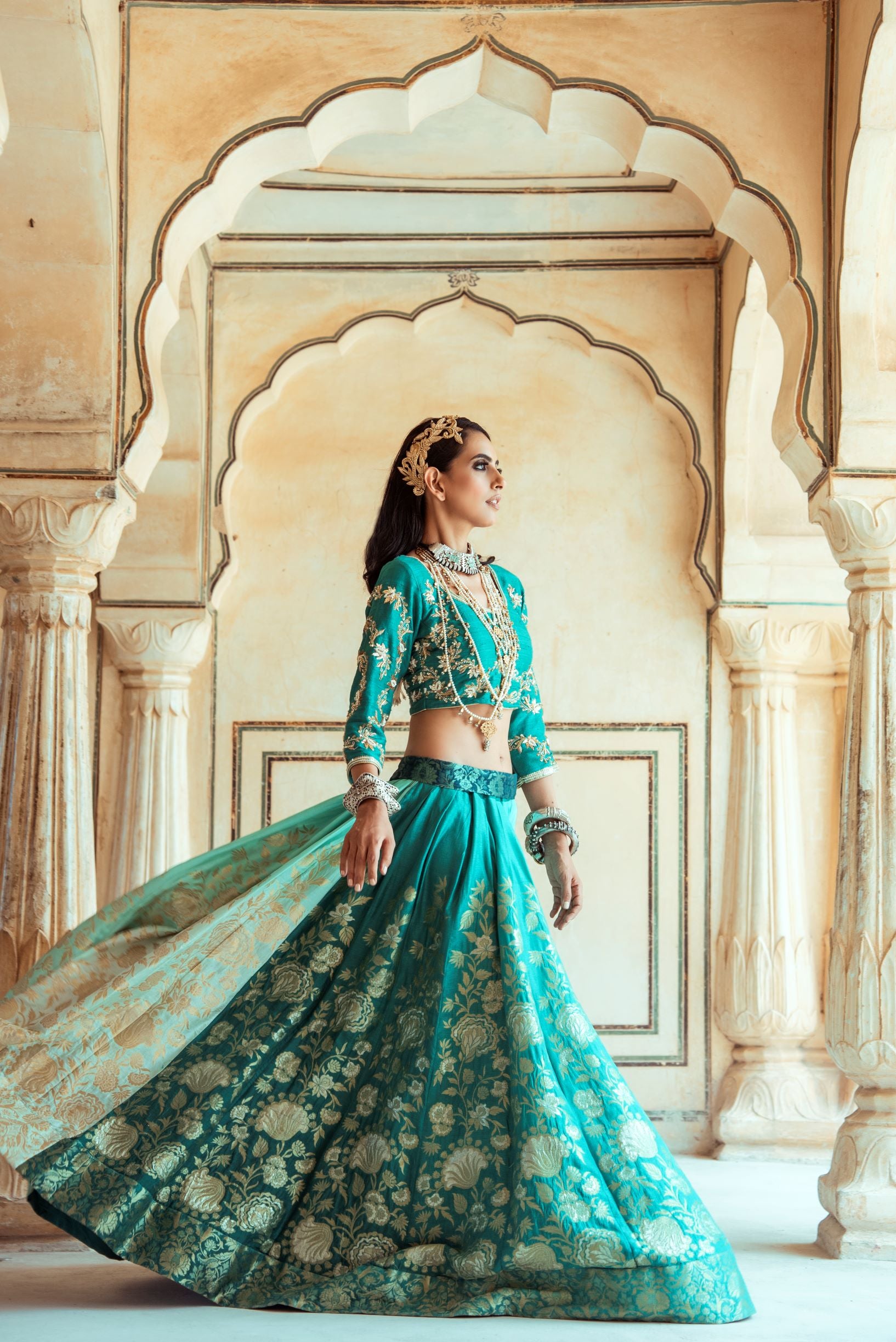 Sea green lehenga outlet online