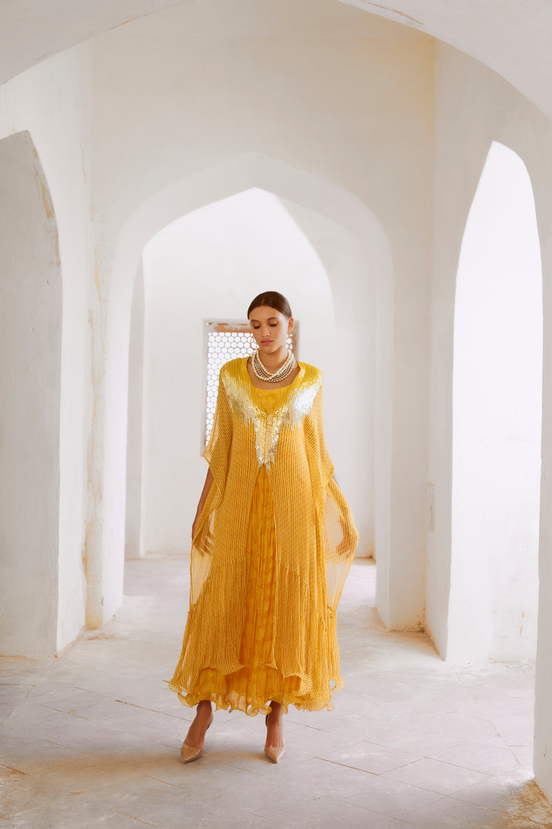 Gulbahar marigold bling kaftan