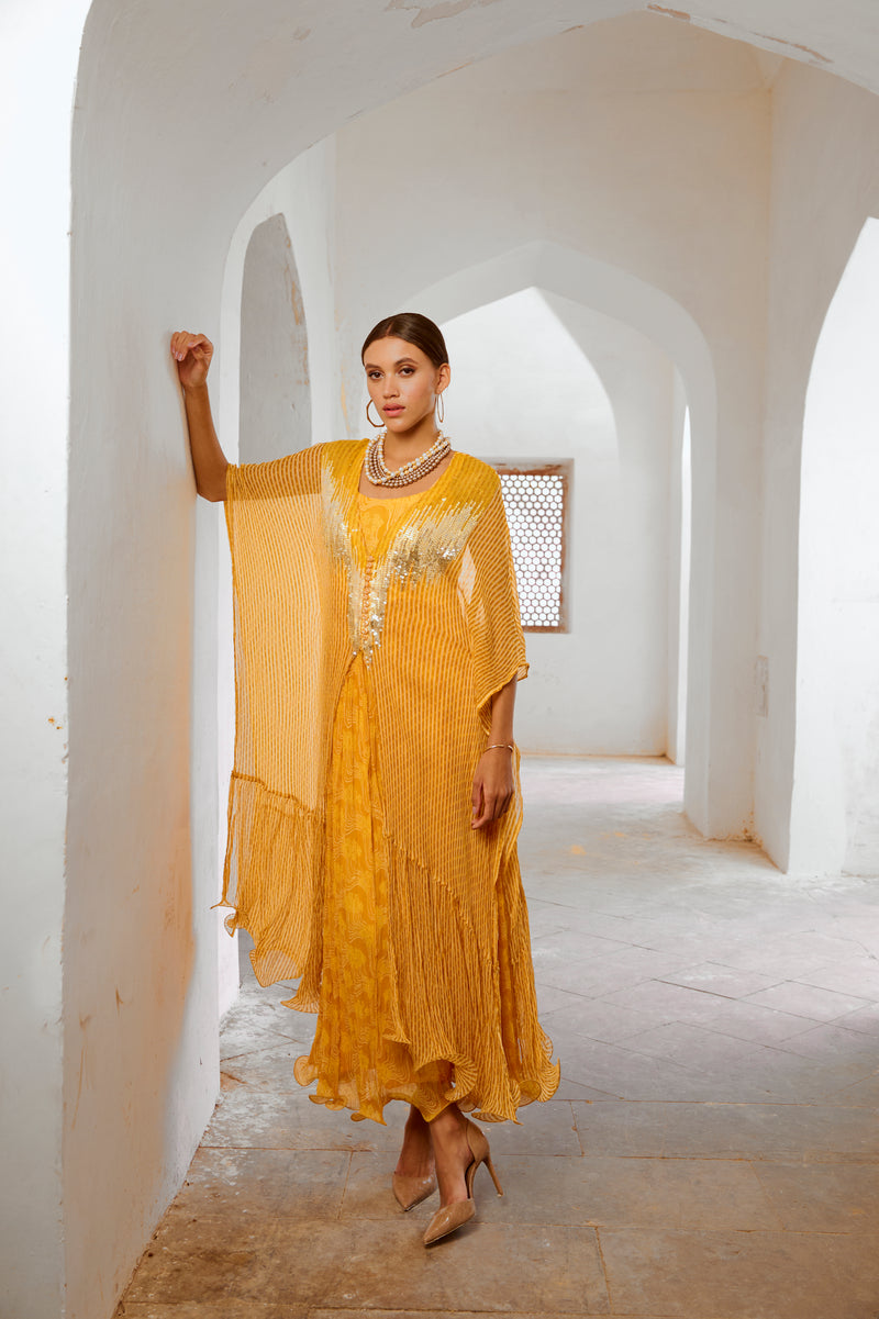 Gulbahar marigold bling kaftan