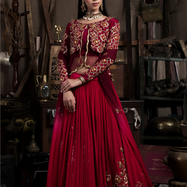 Red Coloured Premium Heavy Faux Georgette with Sequence Embroidered Work  Woman Designer Party wear Lehenga Choli with Dupatta!! – Royskart